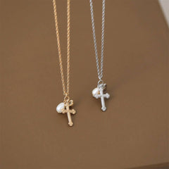 NATURAL FRESHWATER PEARL HEART NECKLACE_CWMM5313