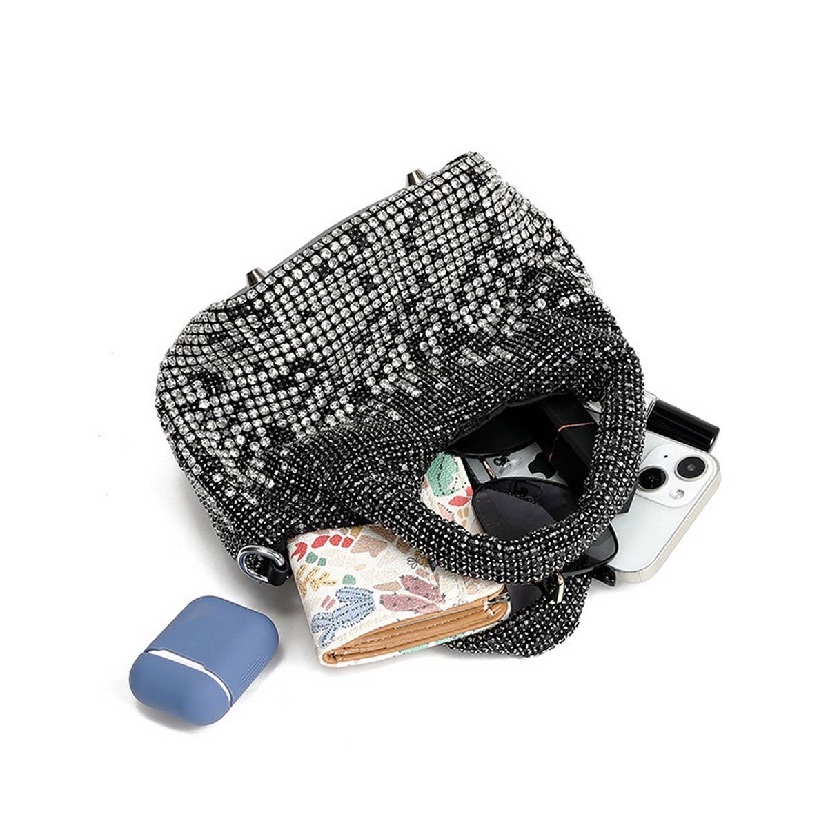 LADIES GRADIENT RHINESTONE PORTABLE EVENING BAG_CWAB3584