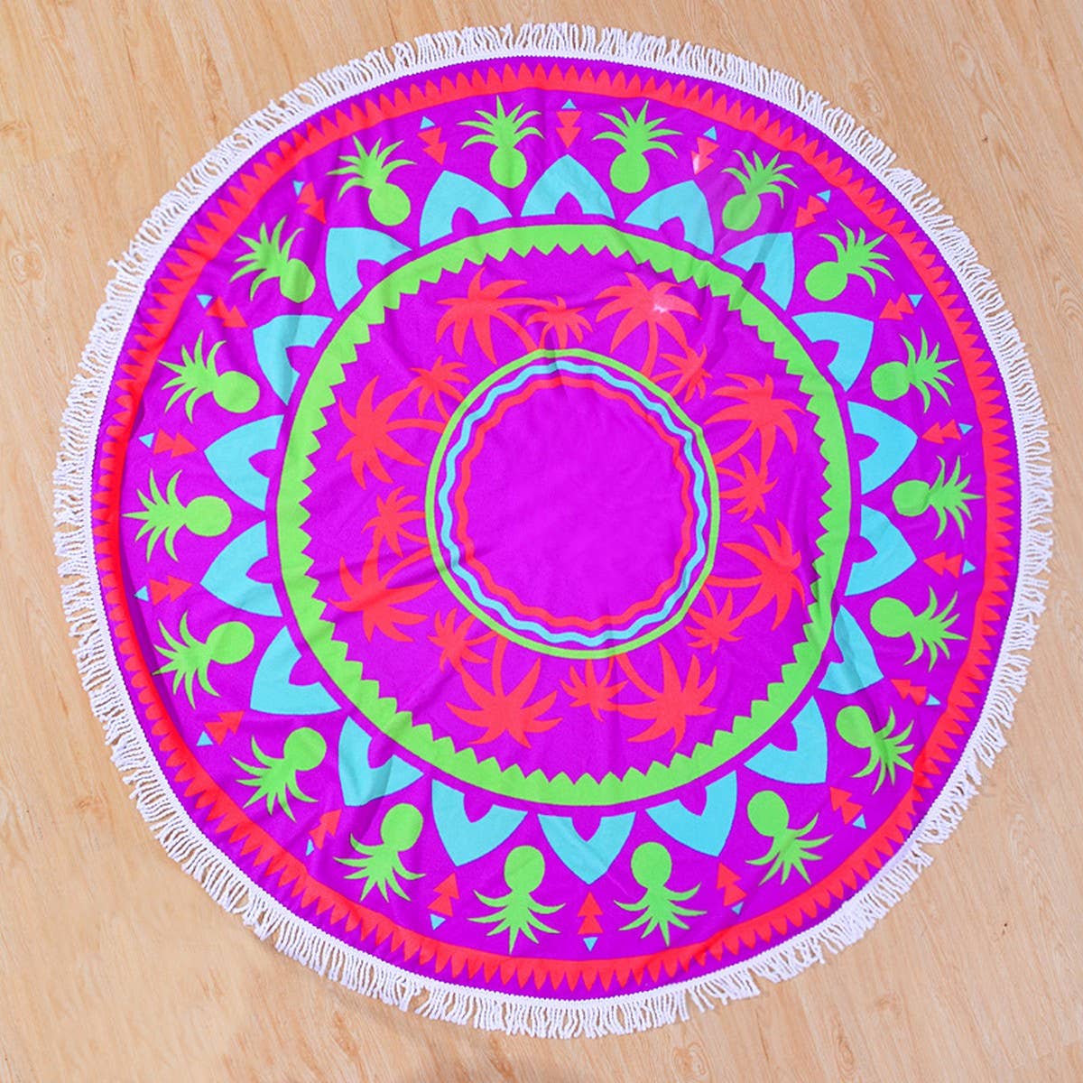 ROUND MICROFIBER TASSEL BEACH TOWEL BLANKET_CWMM7602