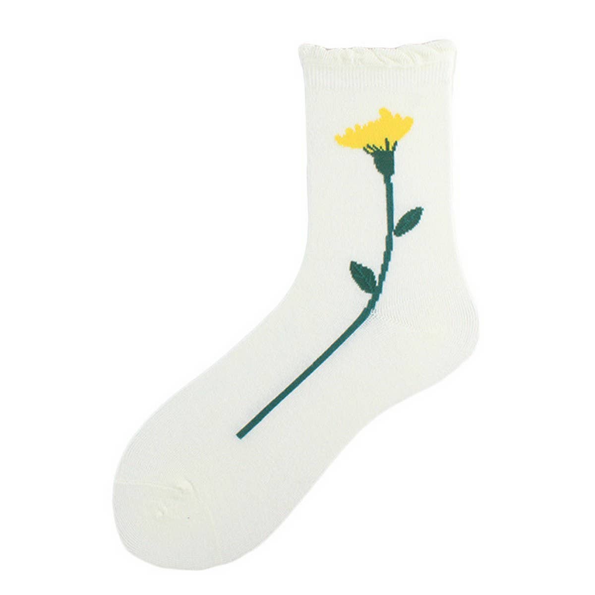 CUTE PRINTED CREW SOCKS WITH TWIST BUBBLE EDGE_CWAH1117