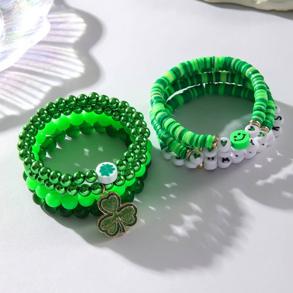ST PATRICKS DAY BEADED LUCKY BRACELET SET_CWMM3503