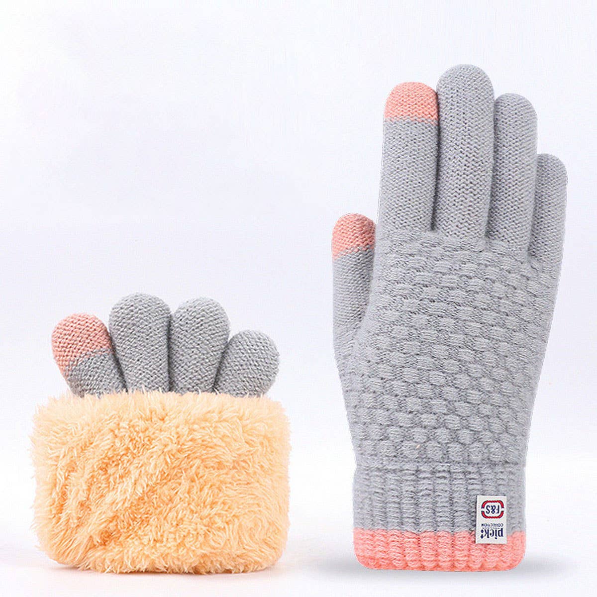 DOUBLE LAYER KNITTED TOUCHSCREEN FLEECE GLOVES_CWAG0235