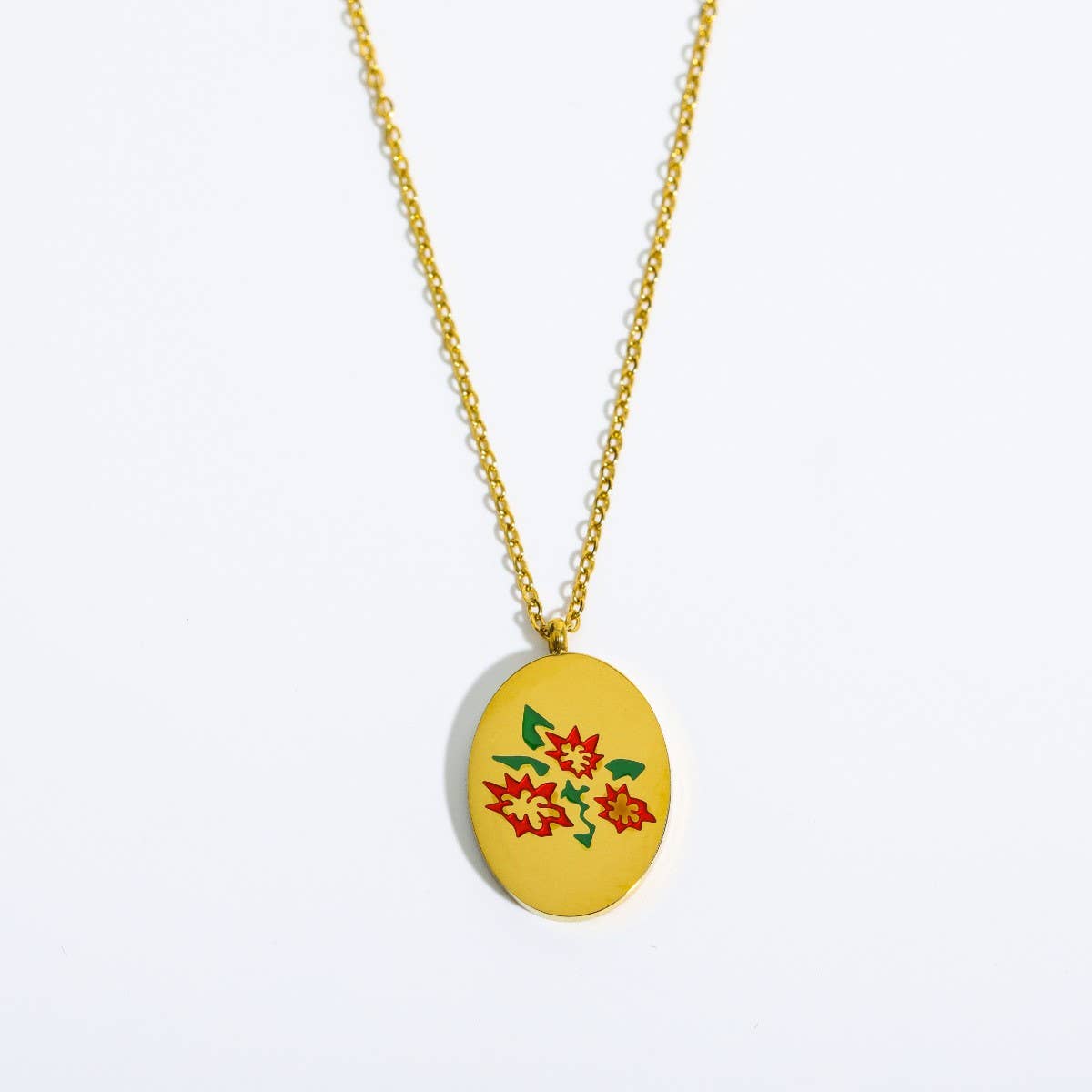 Vintage December Flower Clavicle Necklace_Cwmm3785