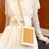 RETRO CONTRAST PLEATED SMALL SQUARE BAG_CWAB1903