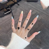 BLACK FINGER TATTOOS MINIMALIST SEXY LOOK_CWMM8235