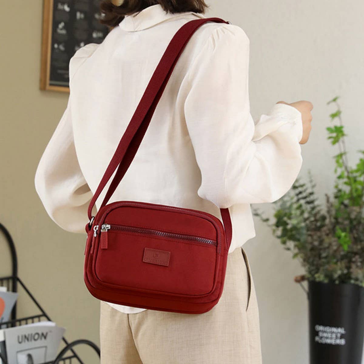CANVAS OXFORD CLOTH CROSSBODY SHOULDER BAG_CWASC1743