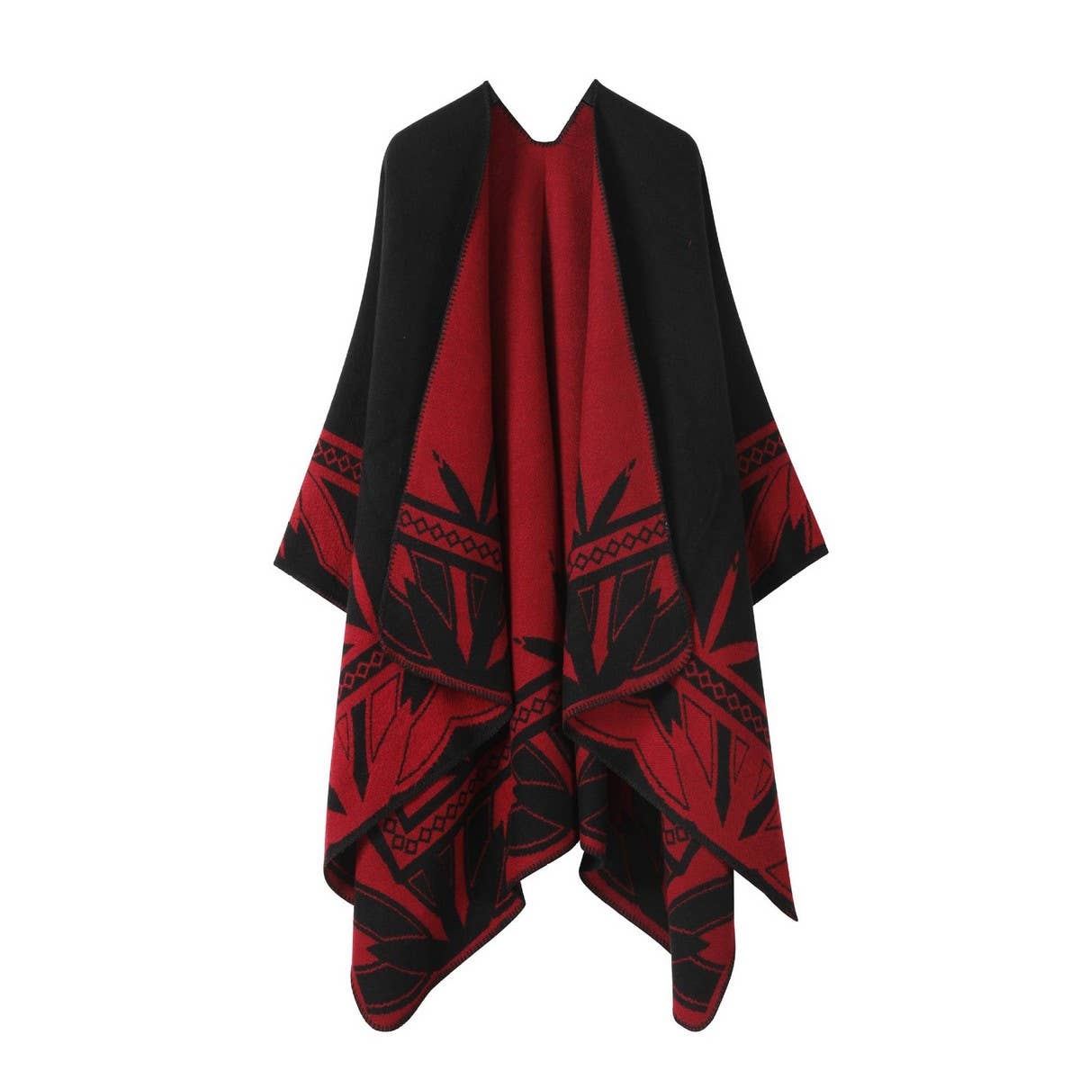 Wear Faux Cashmere Cape Scarf Shawl_Cwasc2212