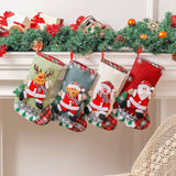 LINEN LARGE CHRISTMAS STOCKING GIFT BAG ORNAMENT_CWMS1432