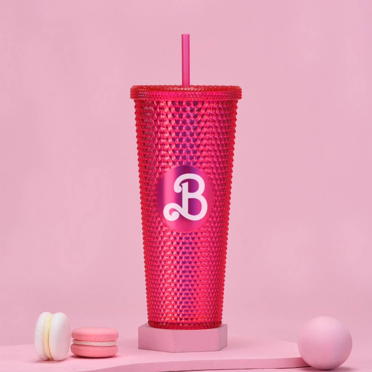DOUBLE LAYER PORTABLE PLASTIC STRAW DIAMOND CUP_CWMM0978