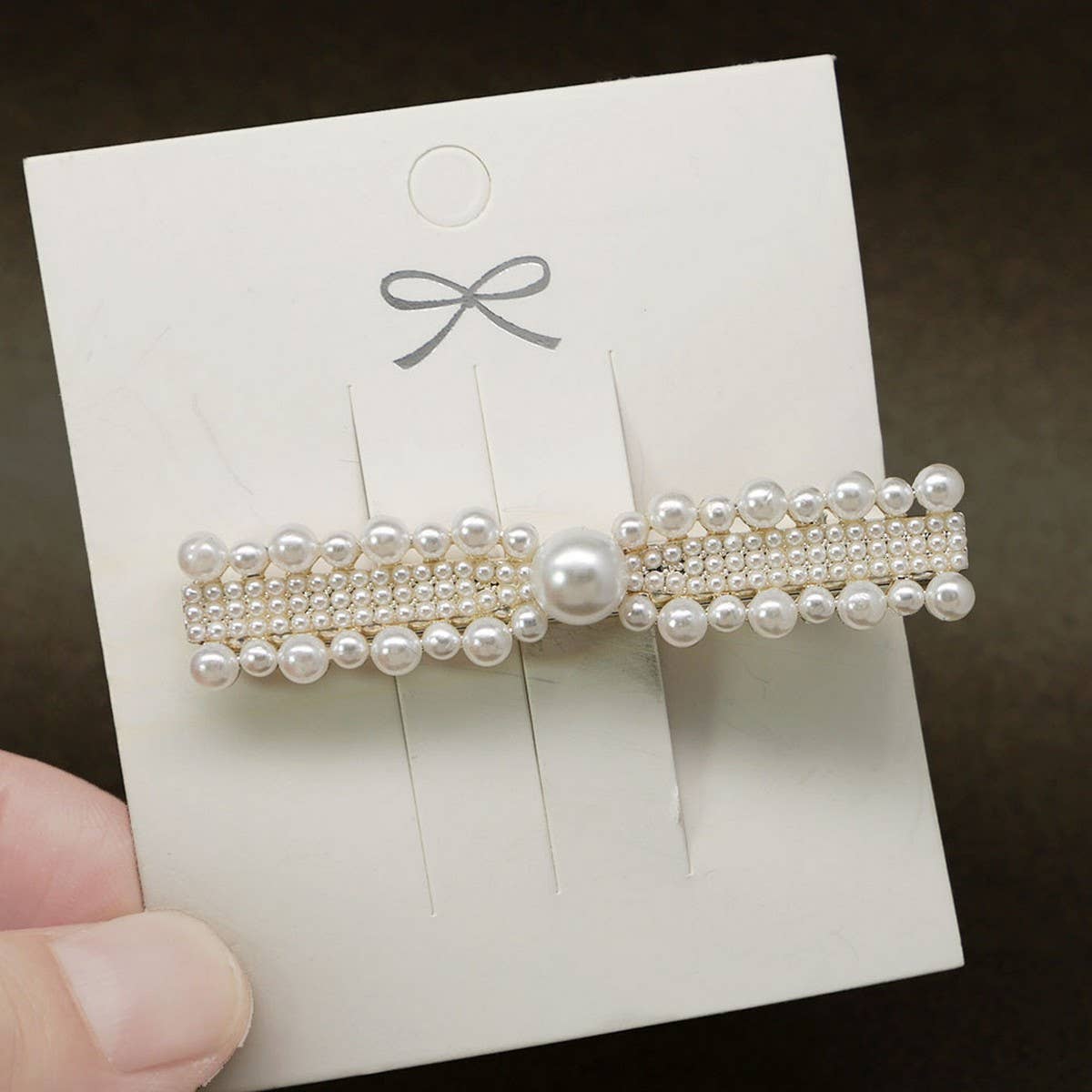 BANGS WITH DIAMOND PEARL HAIRPIN BOW HAIRPIN_CWAHA4740
