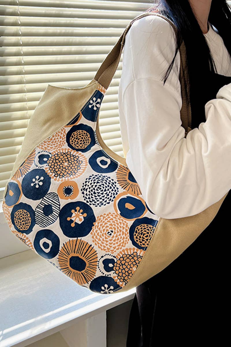 MODERN PATTERNED CASUAL CANVAS SHOULDER BAG_CWAB0511