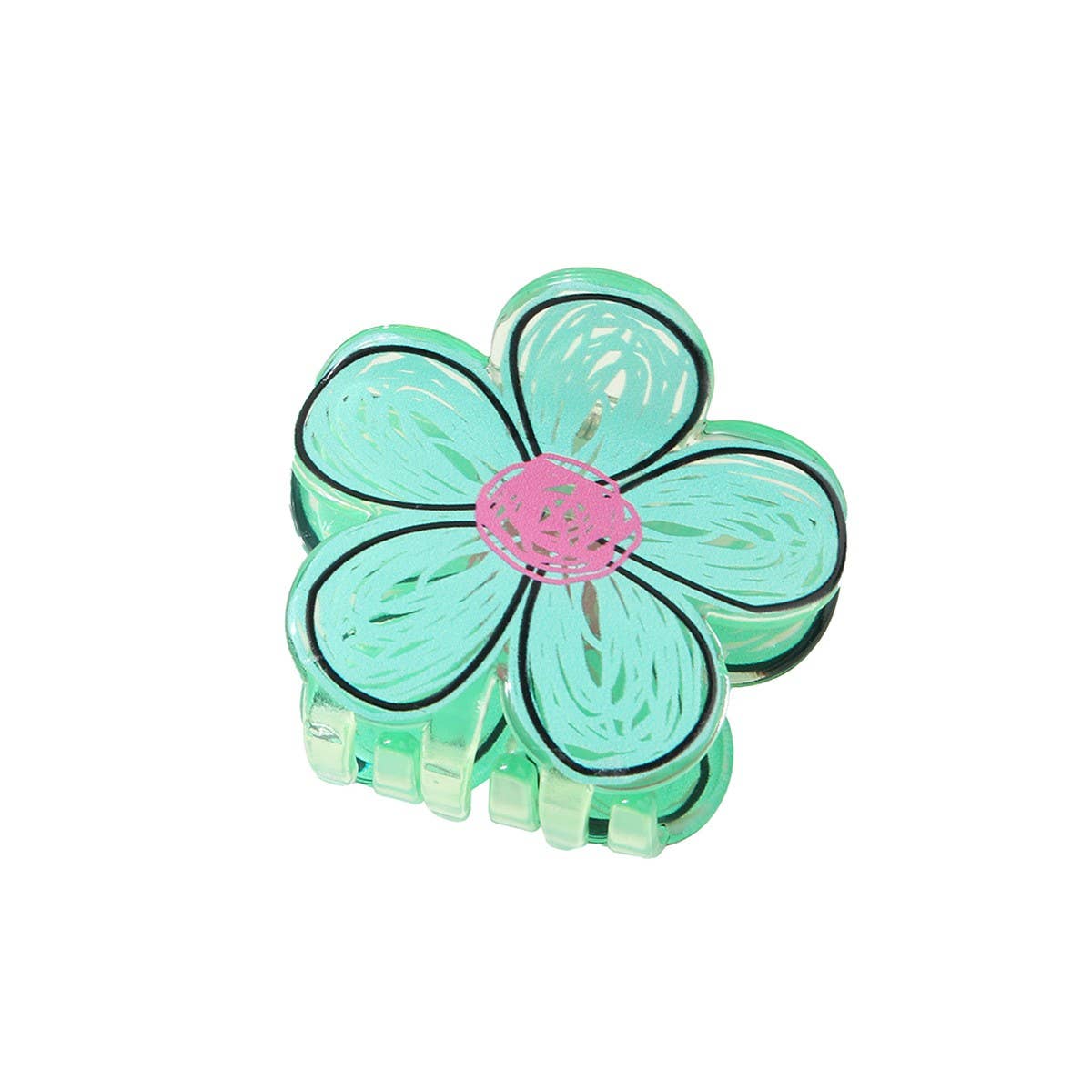 FLOWER GRAFFITI HAIR CLAW CUTE VERSATILE UPDO CLIP_CWMM5002