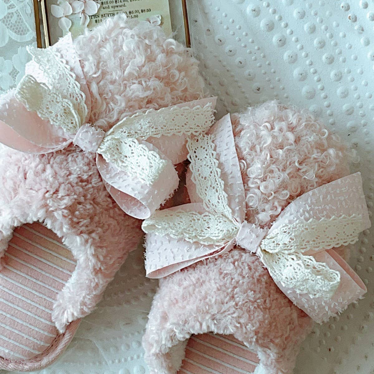 NEW BOWKNOT COTTON NON SLIP SLIPPERS FOR WOMEN_CWMM2951