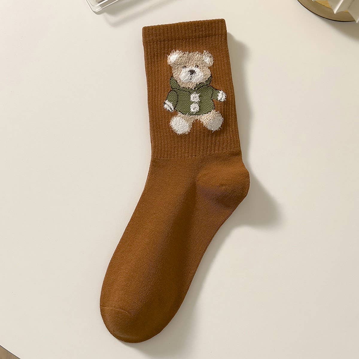 CUTE CARTOON BEAR WOMENS MID LENGTH SOCKS_CWMS1117