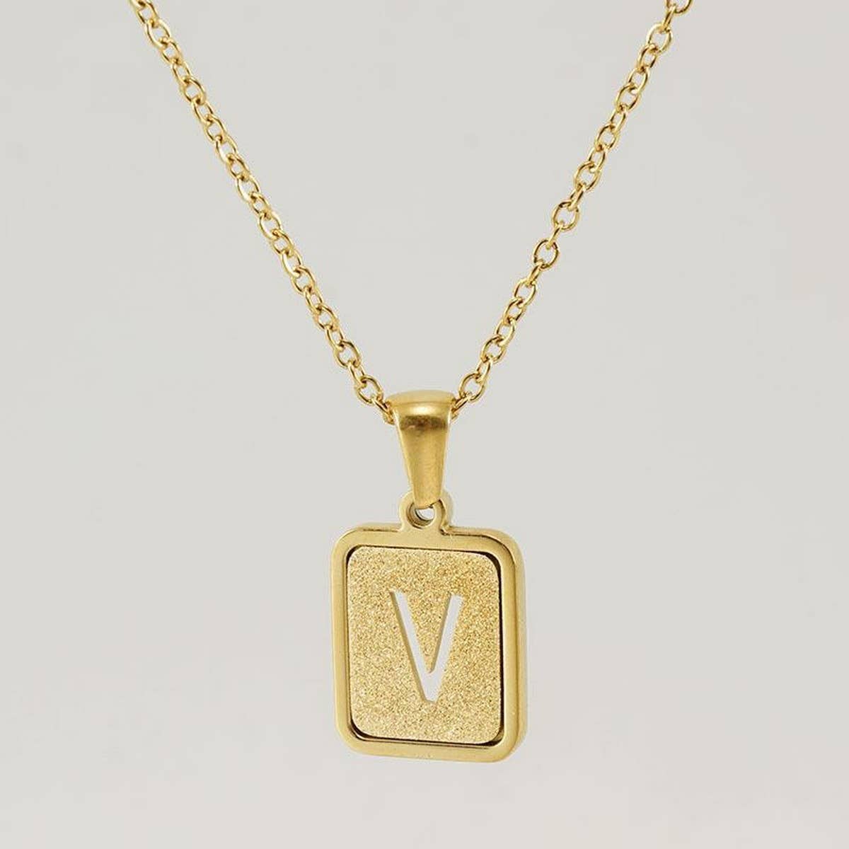 FASHION 26LETTER STAINLESS STEEL PENDANT NECKLACE_CWAJE0678