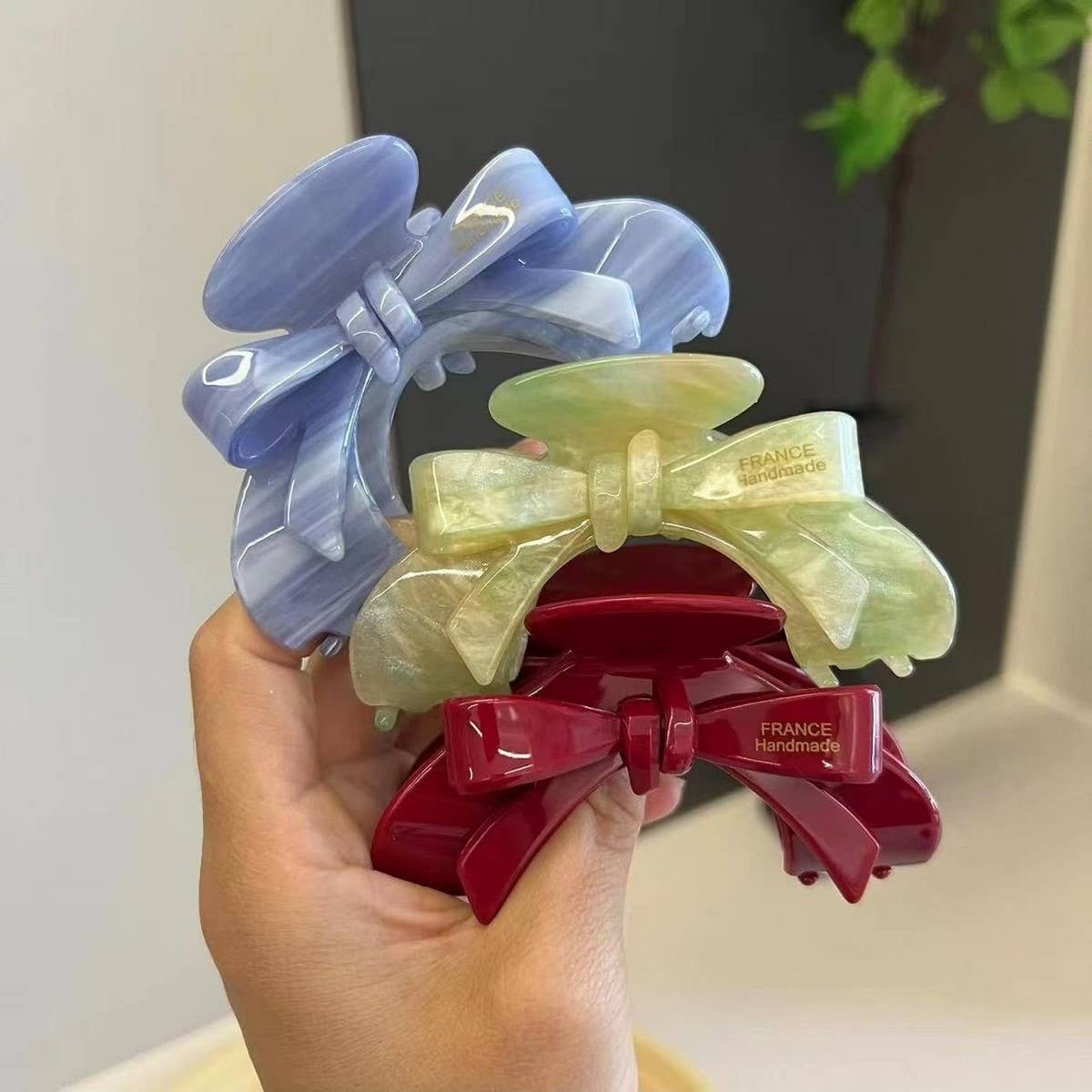 FRENCH ARCH HAIR CLAW BOW ACETATE CLIP_CWAHA2649