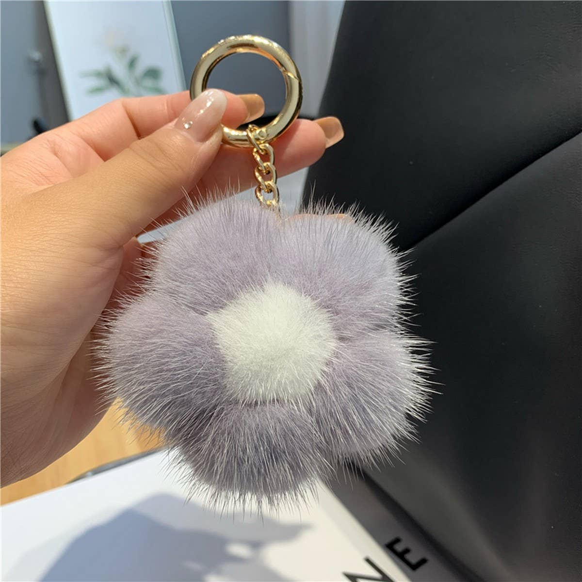 CUTE PLUSH FLOWER CAR KEYCHAIN BAG PENDANT_CWMM2528