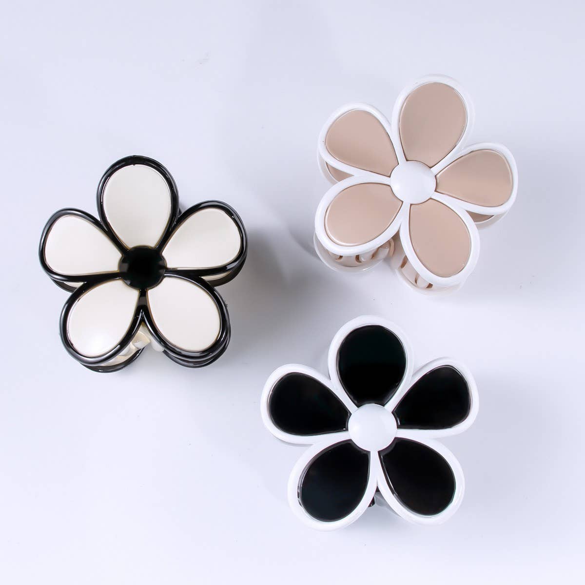 Cwaha1309_Elegant Five Petal Flowers Hair Claw Clip
