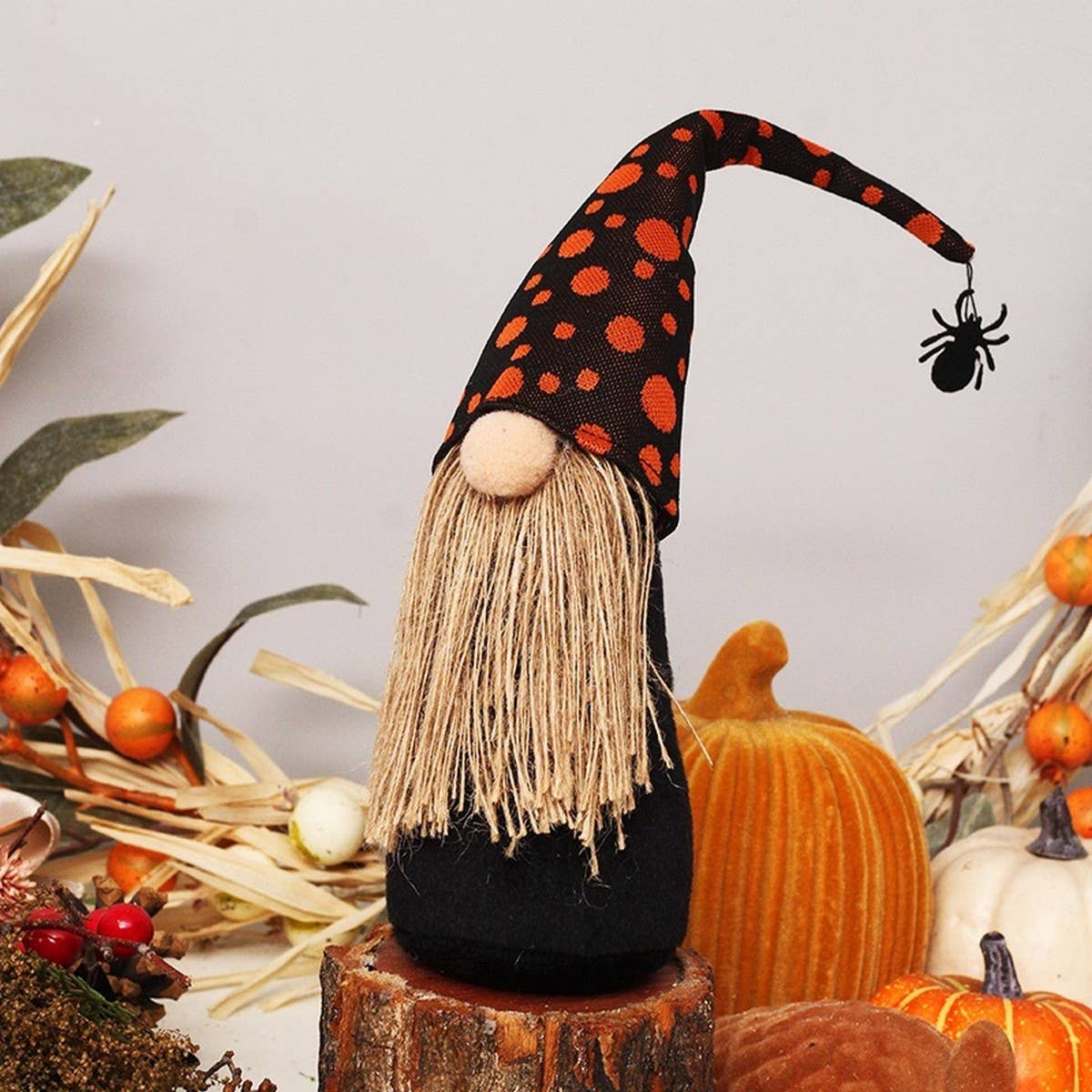 HALLOWEEN PUMPKIN FOREST GNOME TABLE DECOR_CWMM9878