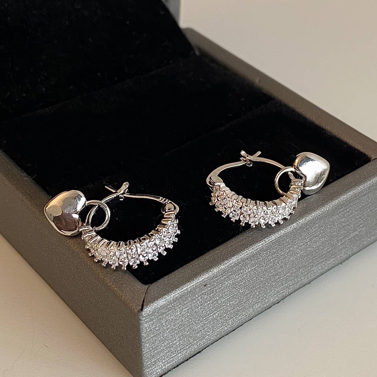 Valentines Day Zircon Heart Earrings For Women