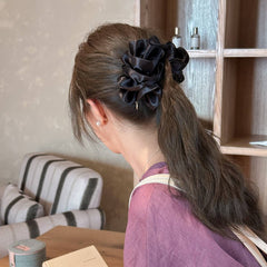 Satin Puff Hair Clip Bun Twist Claw Clip_Cwaha08221