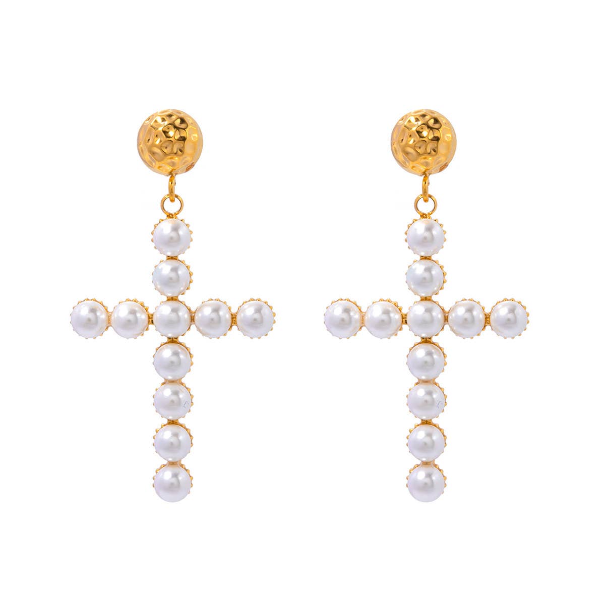 PEARL CROSS VERSATILE 18K GOLD EARRINGS_CWAHA0904