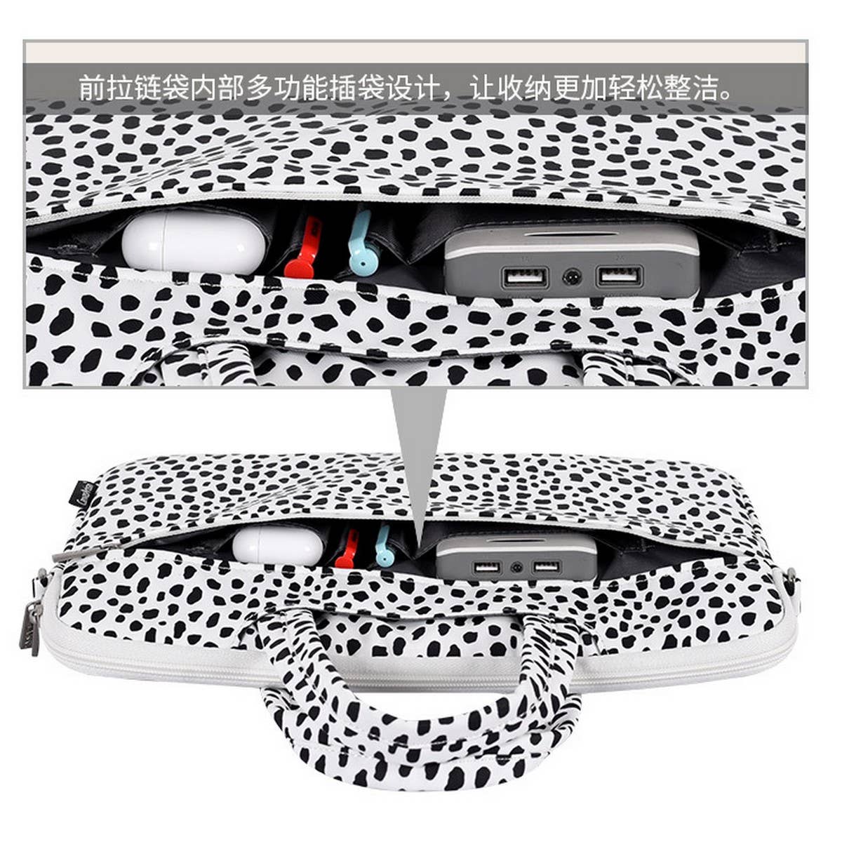 BLACK AND WHITE LAPTOP BRIEFCASE NOTEBOOK CASE_CWAB3324