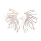 PUNK STYLE MINIMALIST FAN SHAPED BURR EARRINGS_CWAJE1154