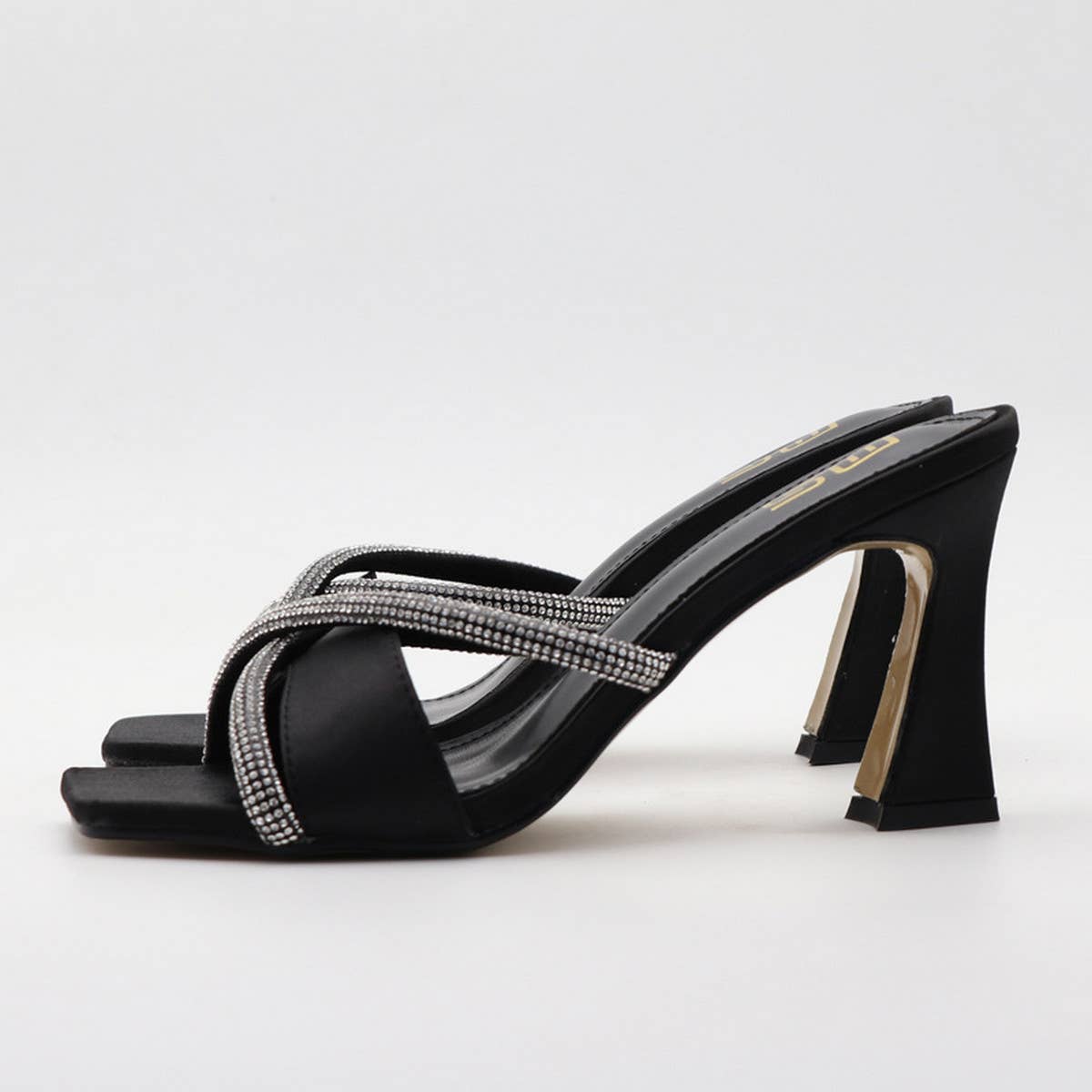 SIMPLE SQUARE TOE RHINESTONE HIGH HEEL SANDALS_CWSHS0566