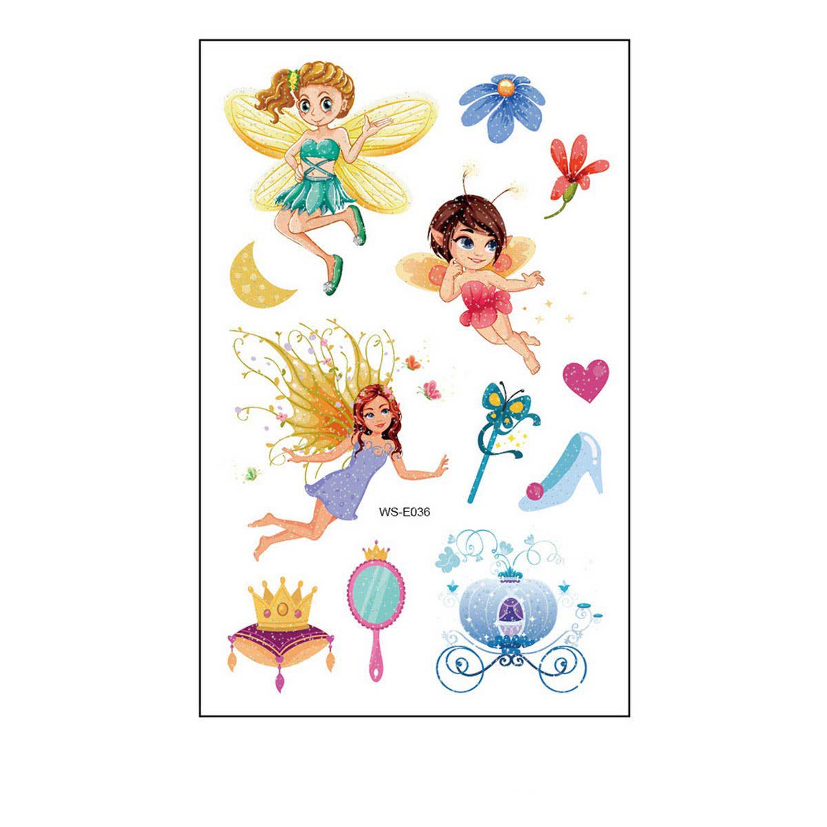 GLITTER FAIRY TATTOOS PRINCESS WATERPROOF SET_CWMM8381