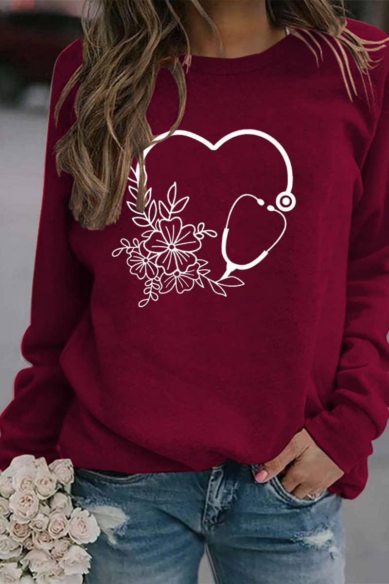 Valentine Day Printed Long Sleeved Pullover_Cwtstl0973