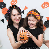 Halloween Knotted Headband Pearl Rhinestone_Cwaha07585
