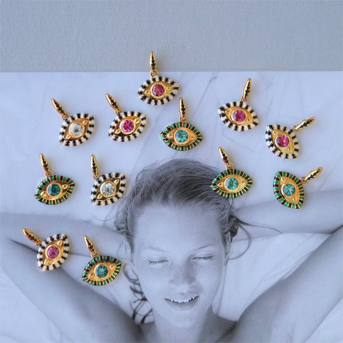 COLORFUL EVIL EYE PENDANT NECKLACE_CWMM5592