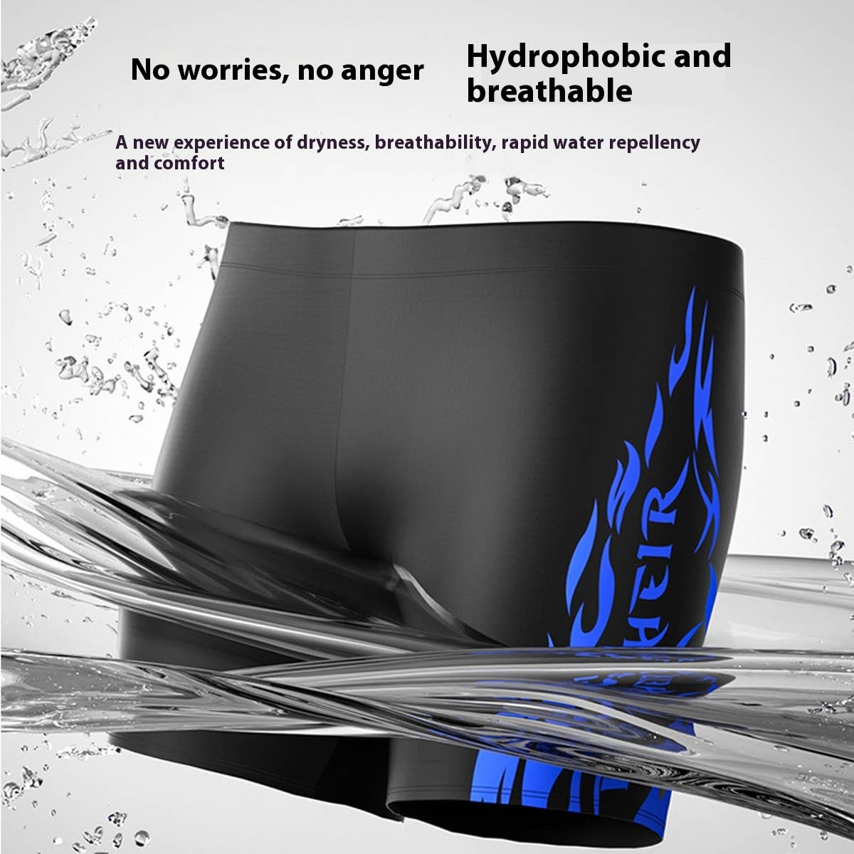 MENS PLUS SIZE HIGH WAIST SWIM TRUNKS MODEST FIT_CWMM6772