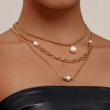 FRESHWATER PEARL NECKLACE 18K GOLD PLATED NECKLACE_CWMM3639