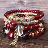 Cwaje2504_Bohemian Multi-Layer Beaded Crystal Bracelet