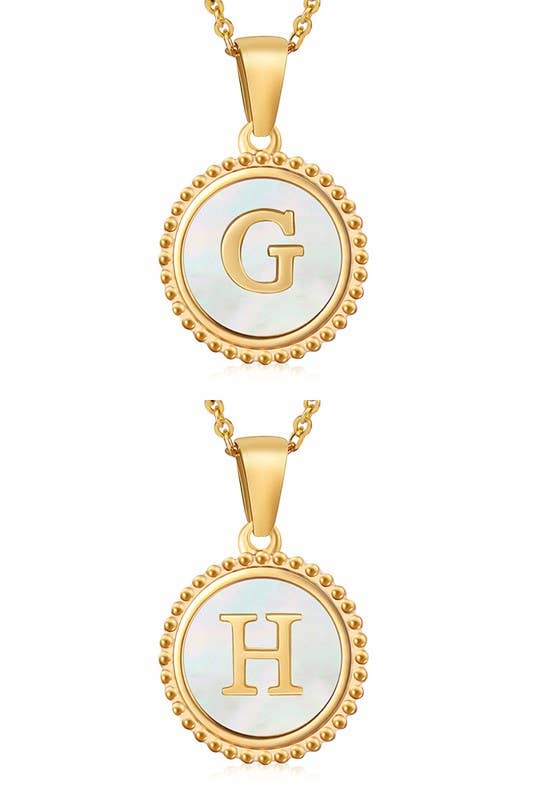 SIMPLE ROUND ALPHABET INITIALS PENDANT NECKLACE_CWAJE215