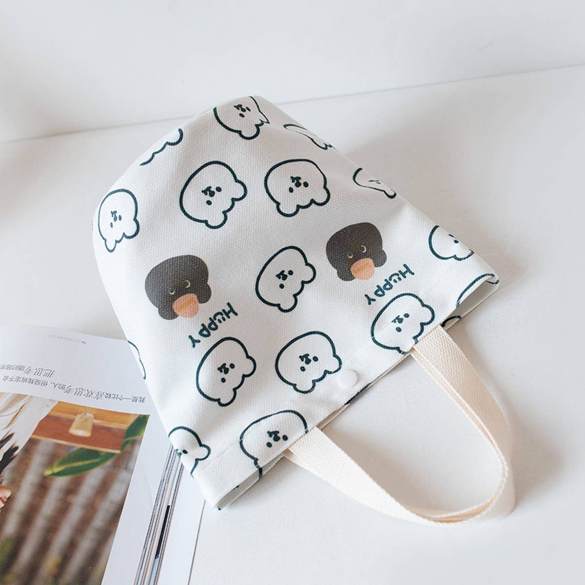 SPRING CANVAS LUNCH BUCKET BAG FOR WOMEN_CWAB5672