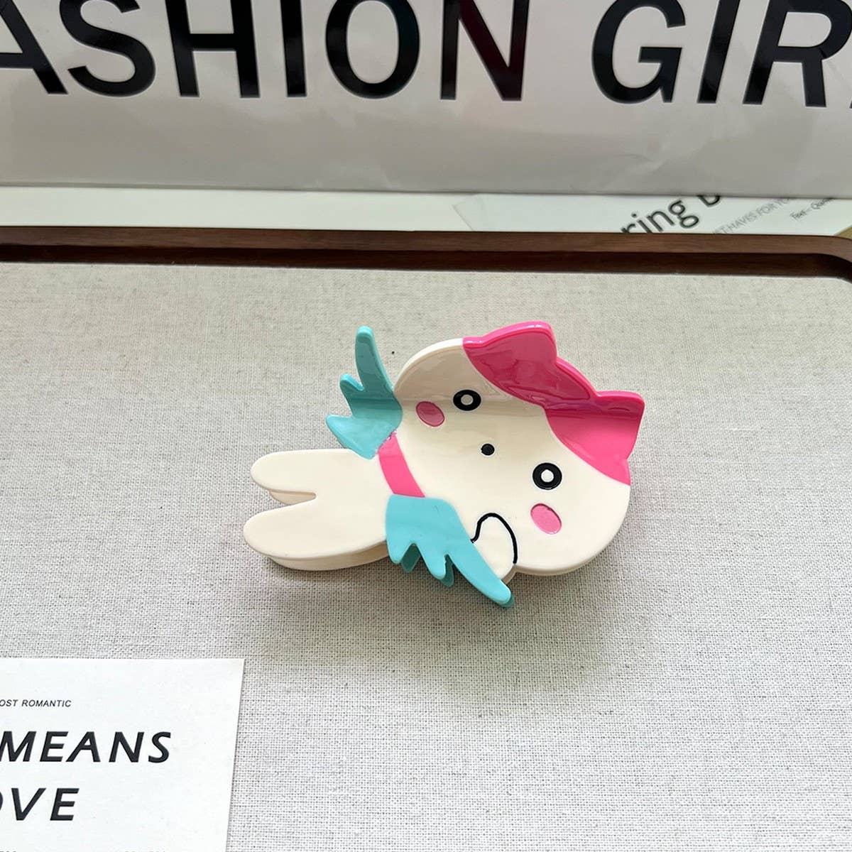 CUTE ANGEL ACETATE CLAW CLIP SWEET DOPAMINE STYLE_CWAHA5897