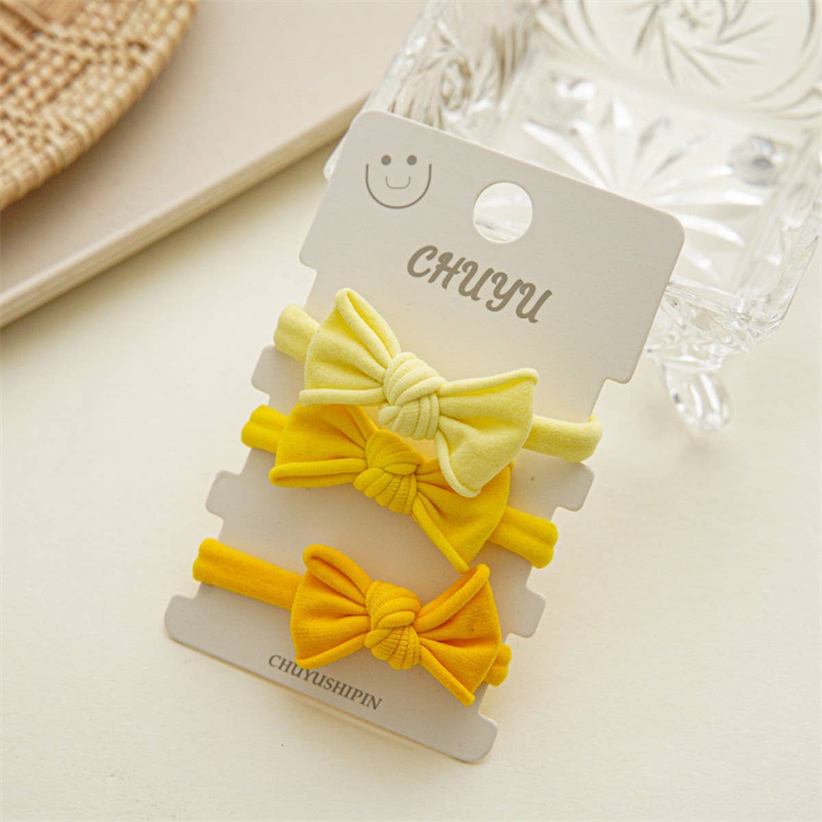 3PCS CD BUTTERFLY HIGH ELASTICITY NYLON HAIR TIES_CWAHA1110