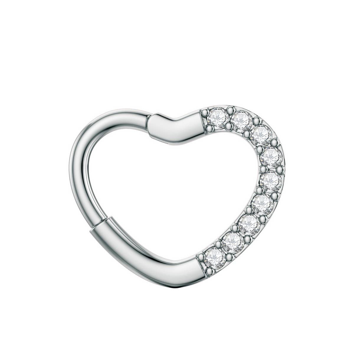 TEARDROP ZIRCONIA HINGED NOSE RING SQUARE SHAPE_CWMM9603