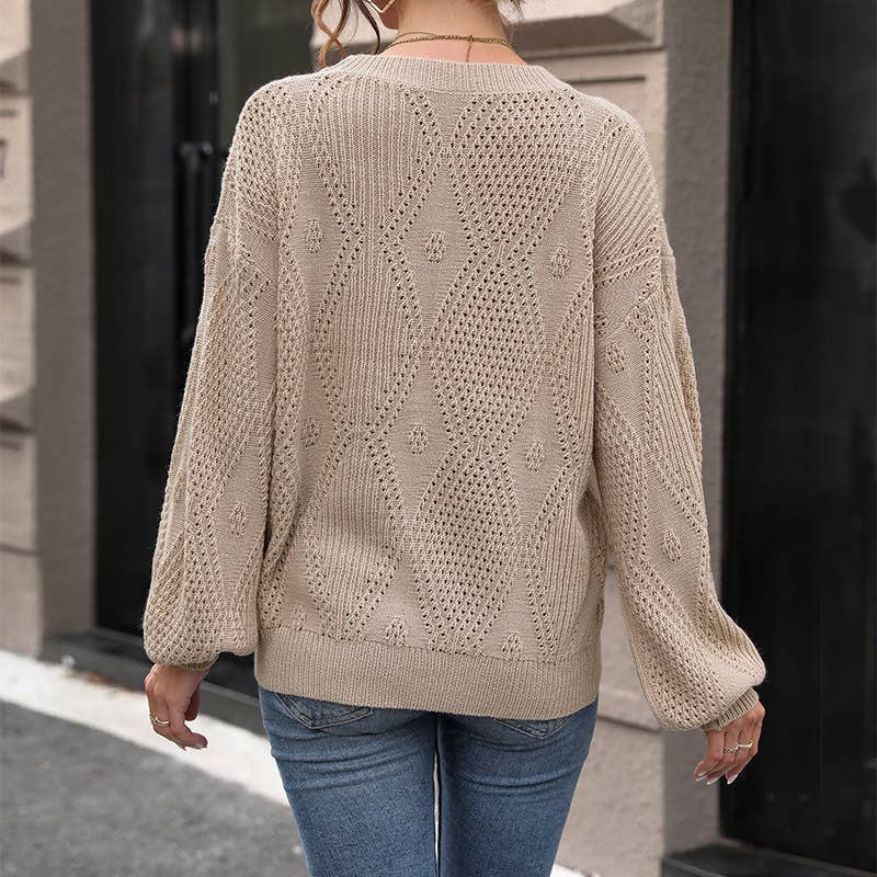 Twisted Long Sleeve Pullover Sweater