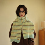 PLUSH KNIT STRIPED WOOL BLEND SCARF FOR WINTER_CWASC2363