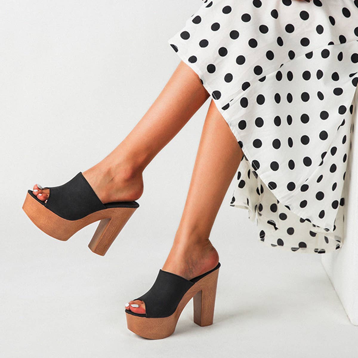 Women High Heels With Thick Heels And Half Heels