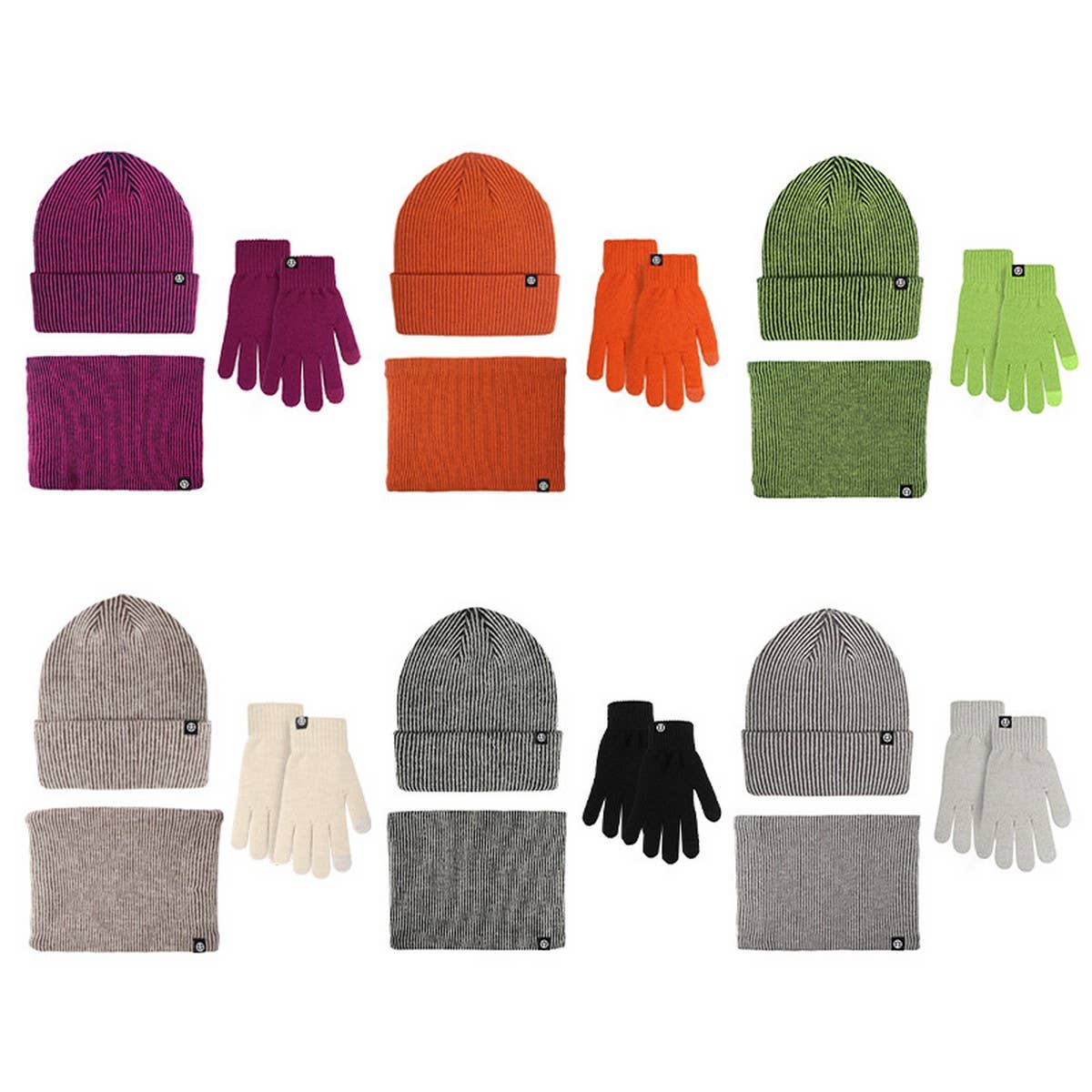 OUTDOOR KNITTED SCARF AND GLOVES THREE PIECE SET_CWMM2796