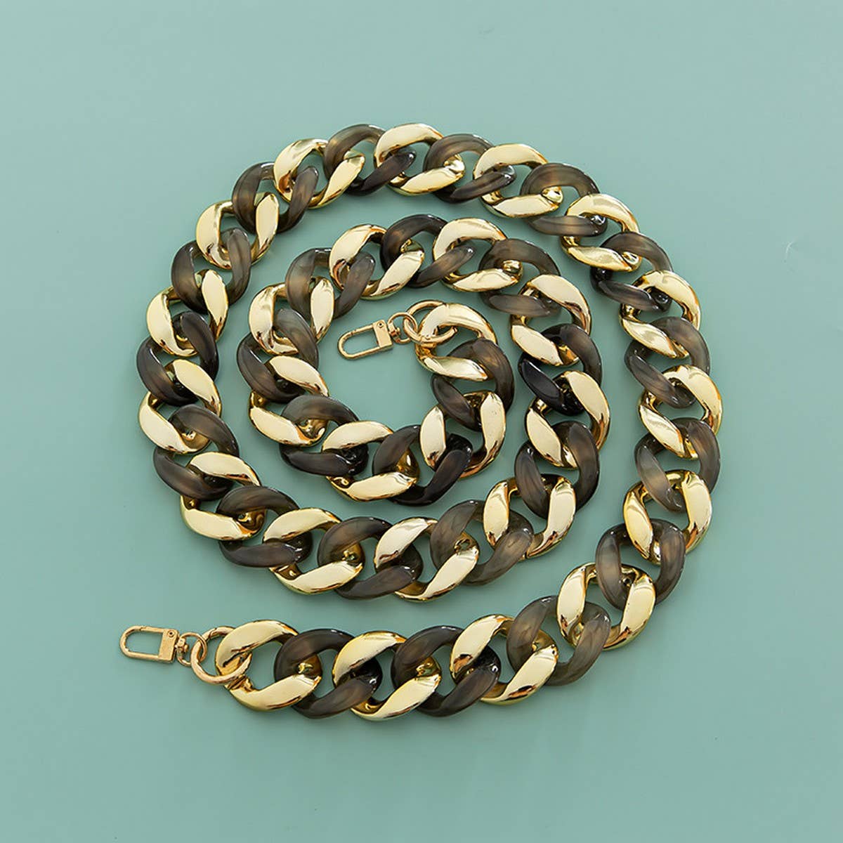 LARGE RESIN ACRYLIC BAG CHAIN WIDE SHOULDER STRAP_CWMM5097