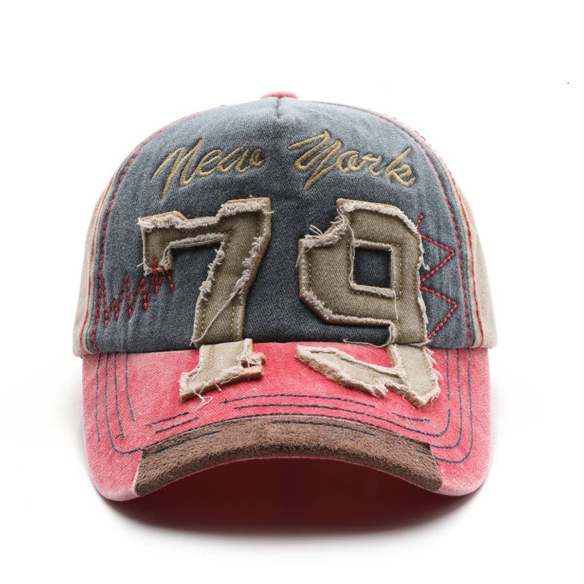 Vintage Washed Distressed Number Cap Outdoor Hat_Cwah1264