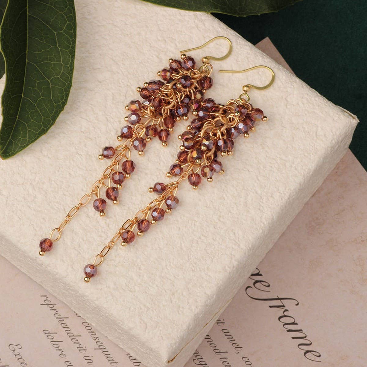 HIGH GRADE NATURAL STONE WOVEN COLORFUL EARRINGS_CWAJE3983