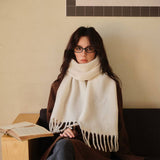SOFT WOOL BLEND SCARF UNISEX WINTER SOLID WRAP_CWASC2349