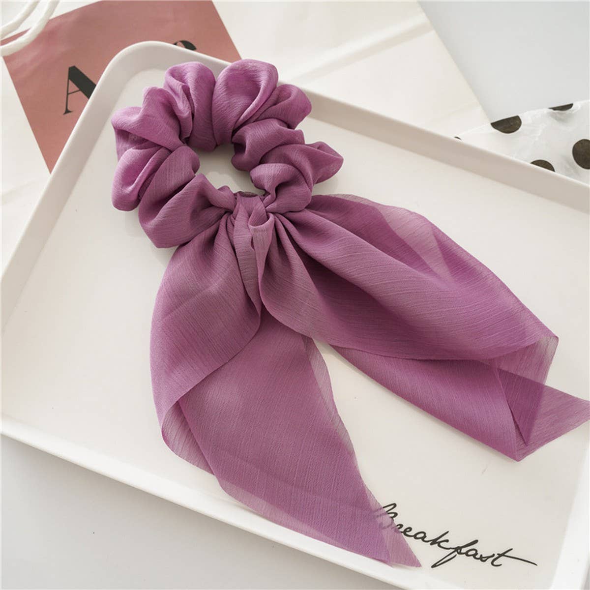 CHIFFON BOW RIBBON TASSEL HAIRBAND HAIRACCESSORIES_CWAHA4170